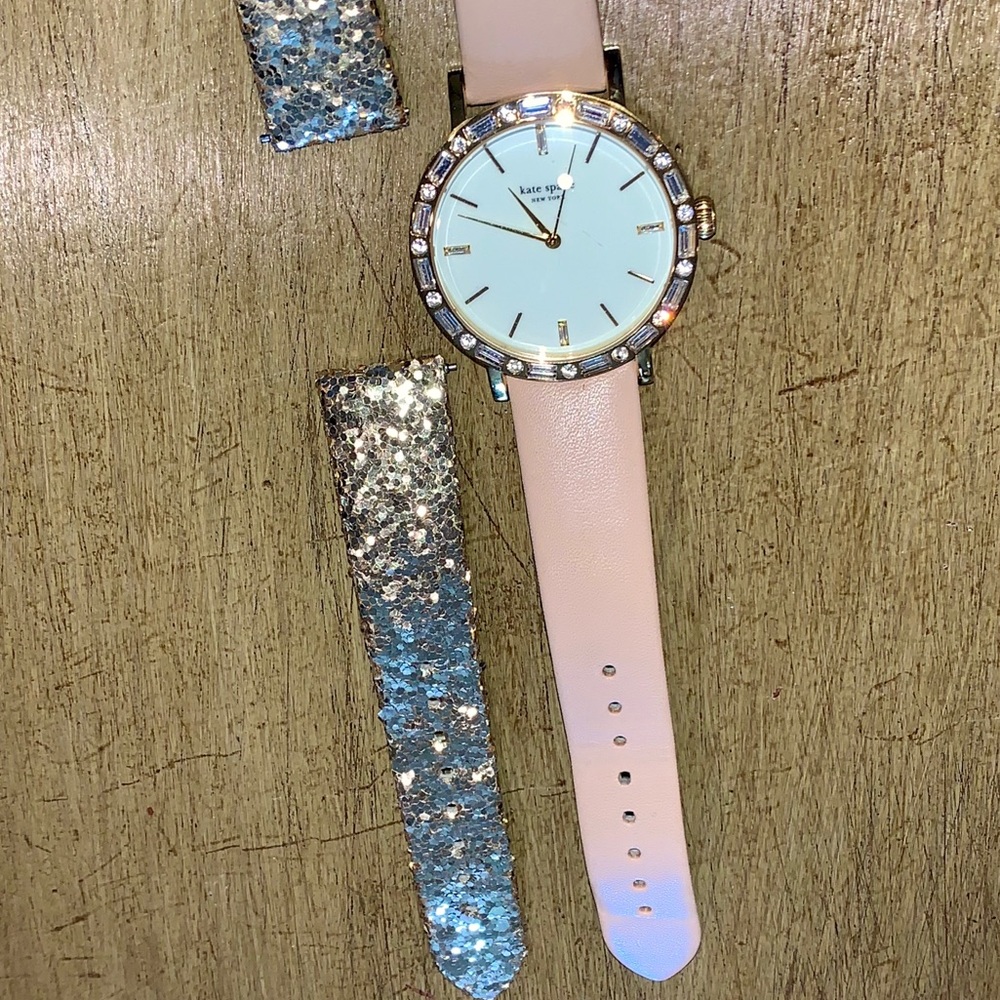 Kate Spade Pave Grand Metro Watch, two straps